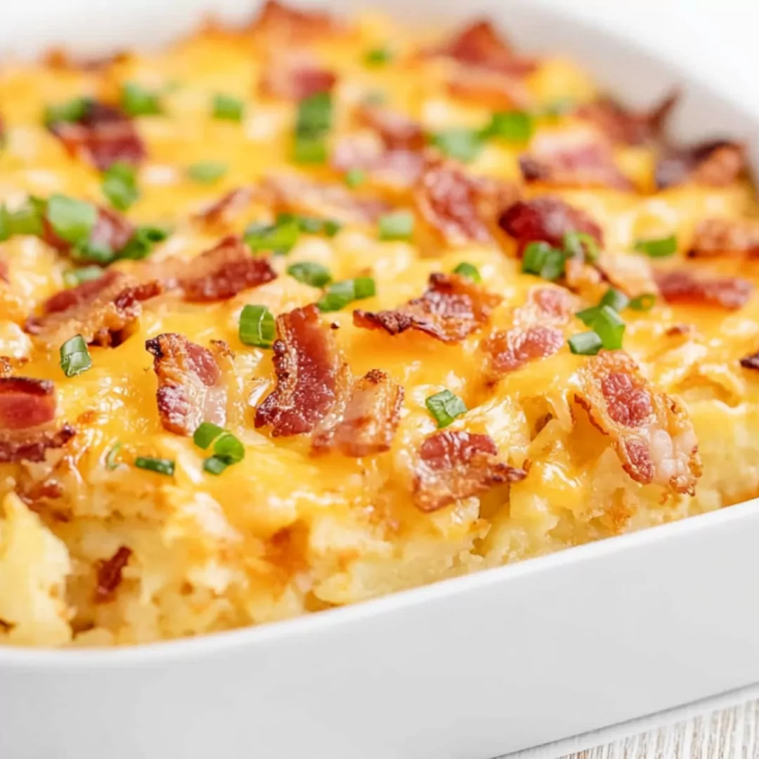 Cheesy Bacon Ranch Hash Brown Casserole