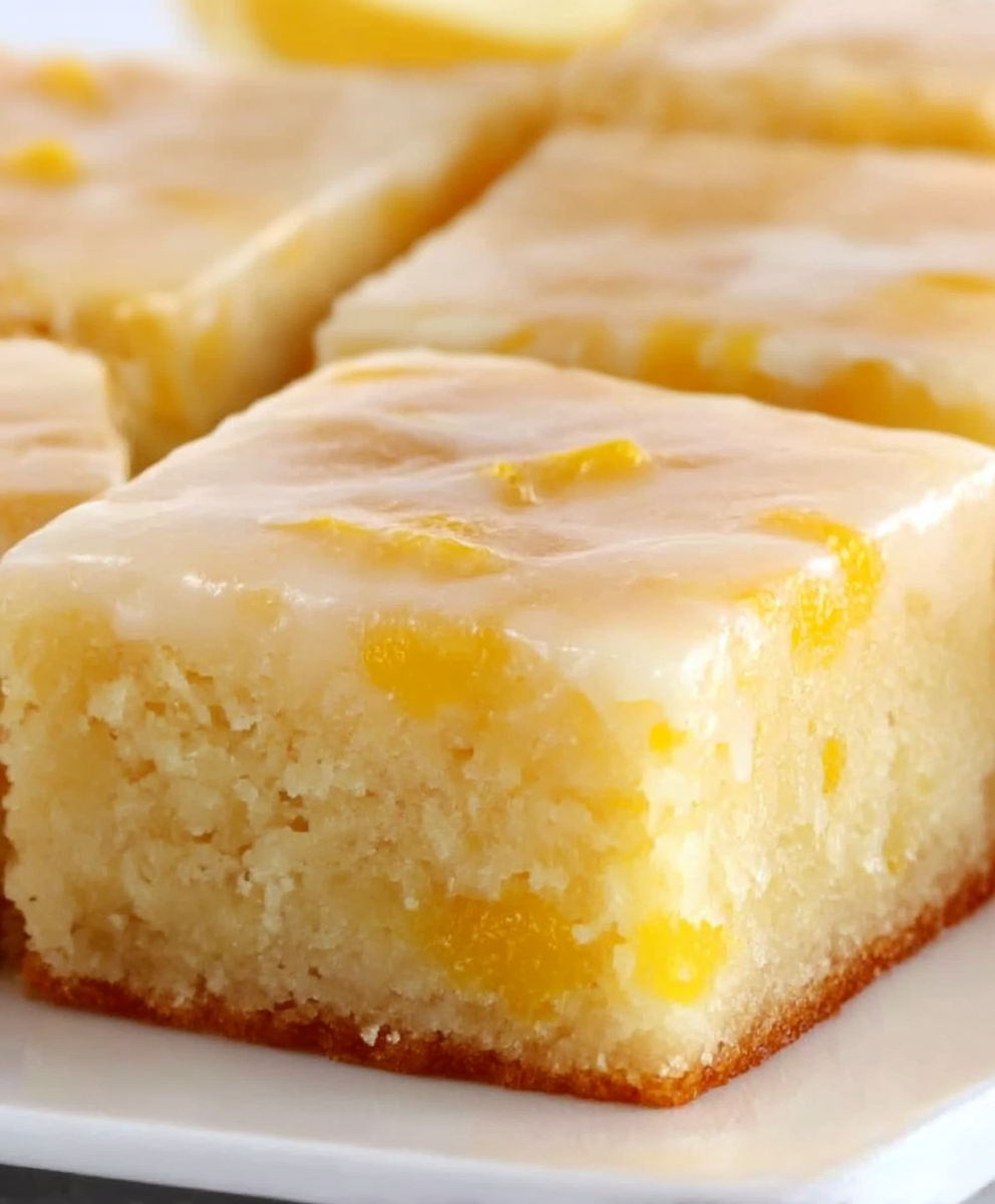 Glazed Lemon Blondie Bars