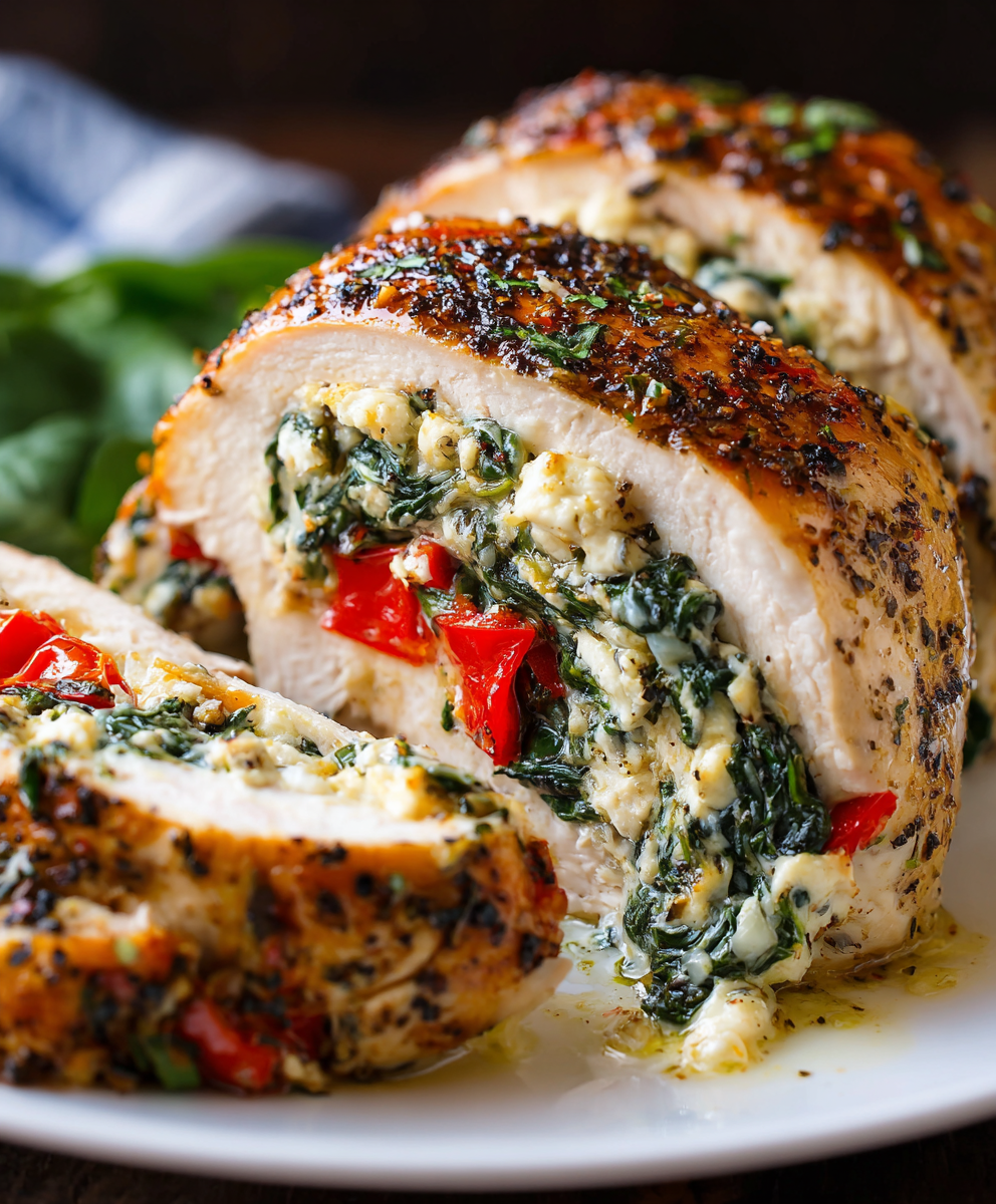 Spinach Pepper Mozzarella Chicken