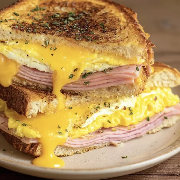 Egg and Ham Breakfast Sandwich