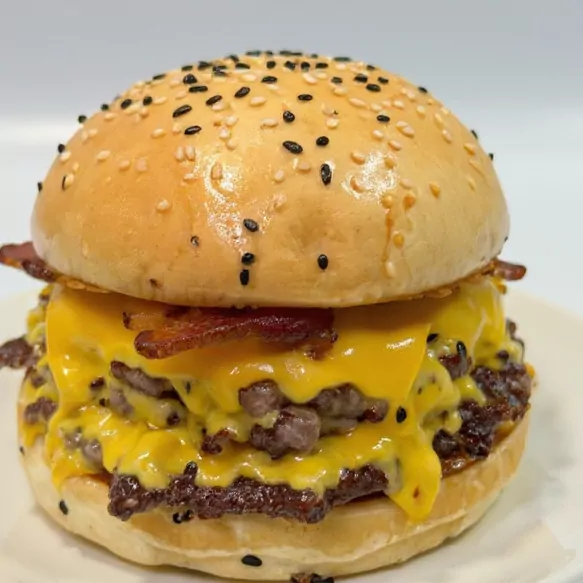 Triple Bacon Butter Cheeseburger